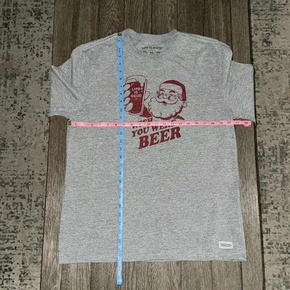 Life is Good Santa Wish You Were Beer Crusher Long Sleeve Tee
